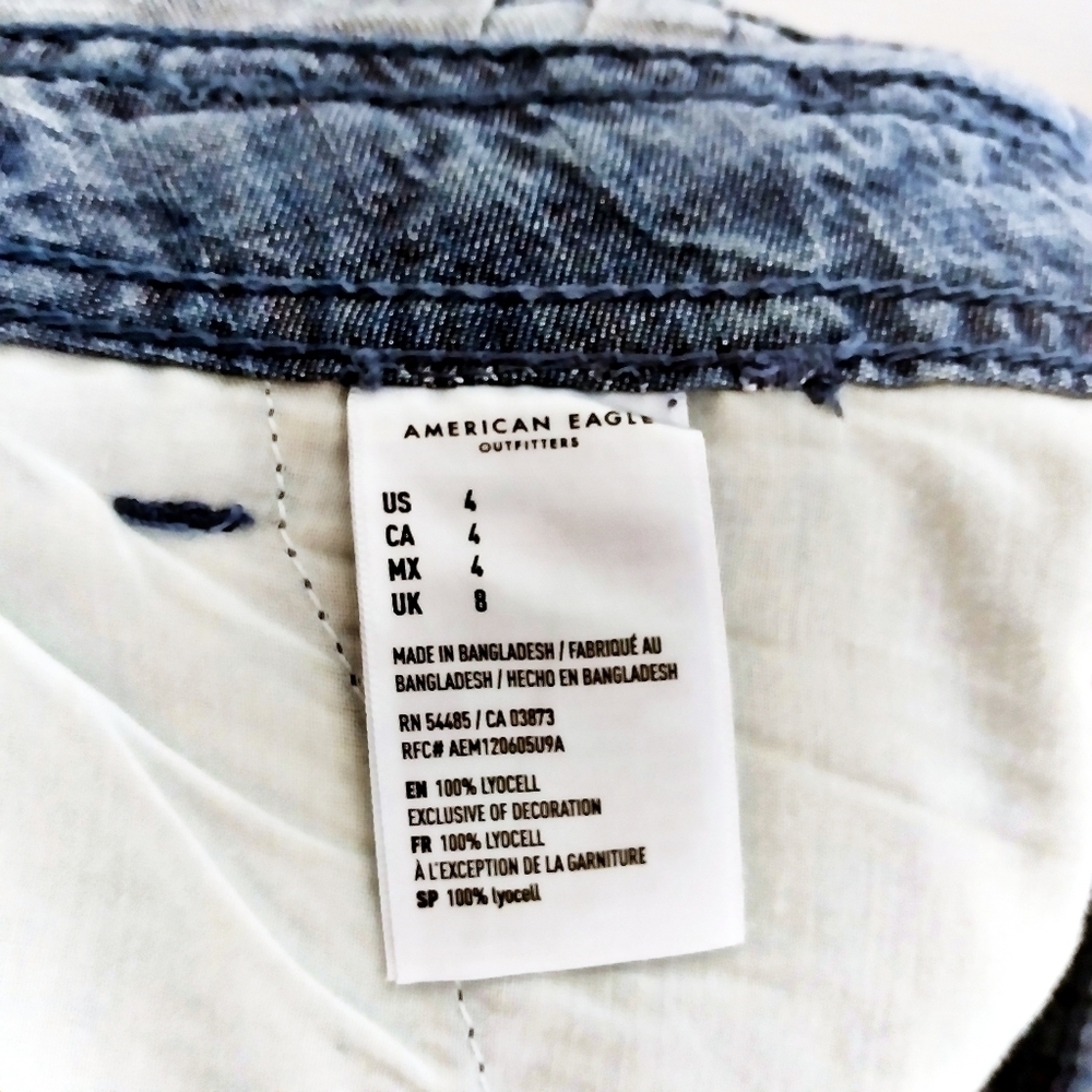 American Eagle Outfitters Blue Paperbag Waist Shorts - Picture 6 of 7
